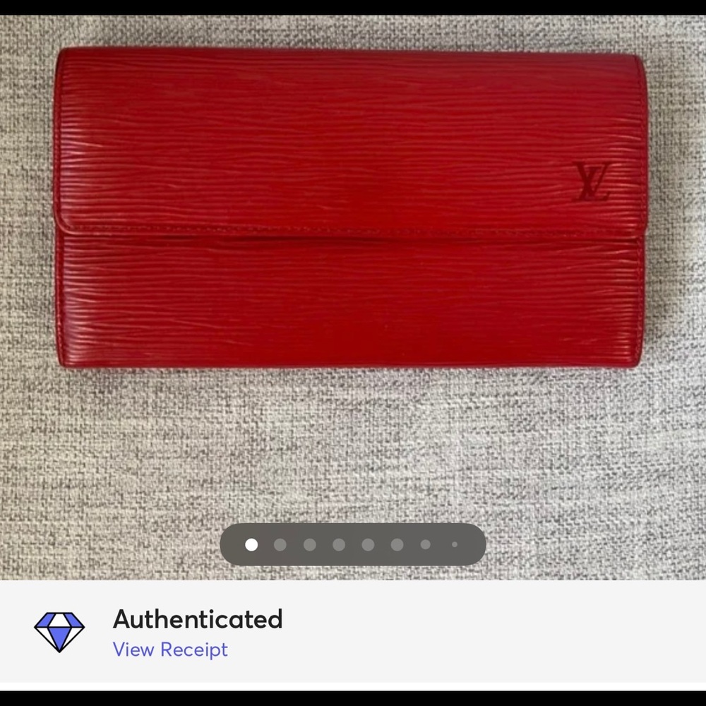 Authentic lv epi red long wallet